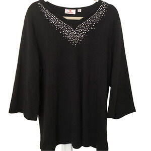 Quacker Factory Embellished V-Neck Tunic